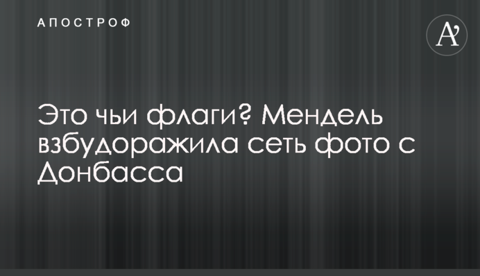 Это чьи флаги? Мендель взбудоражила сеть фото с Донбасса