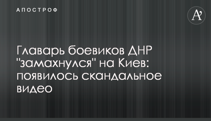Главарь боевиков ДНР 