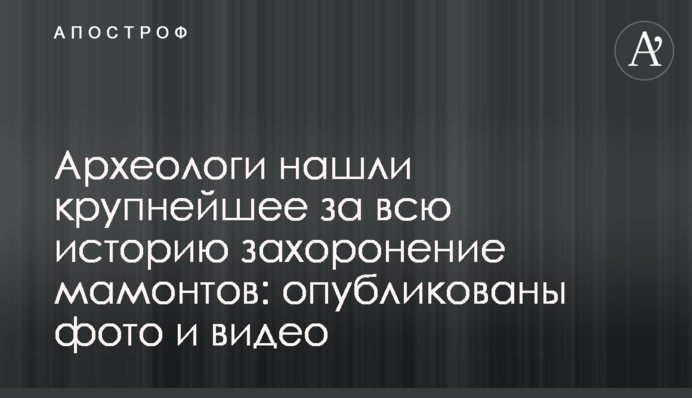 Археологи знайшли найбільше за всю історію поховання мамонтів: опубліковані фото і відео