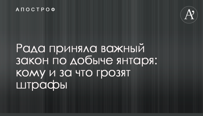 Рада приняла важный закон по добыче янтаря: кому и за что грозят штрафы