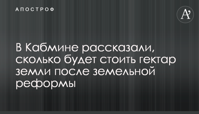 В Кабмине рассказали, сколько будет стоить гектар земли после земельной реформы