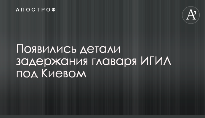 Появились детали задержания главаря ИГИЛ под Киевом