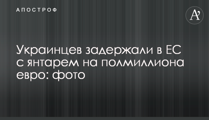 Украинцев задержали в ЕС с янтарем на полмиллиона евро: фото