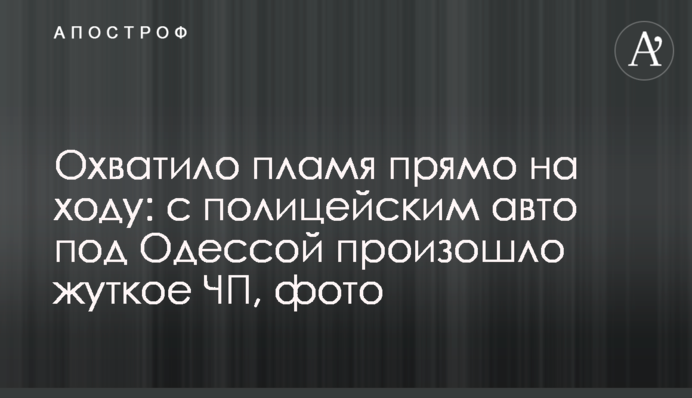 Охватило пламя прямо на ходу: с полицейским авто под Одессой произошло жуткое ЧП, фото