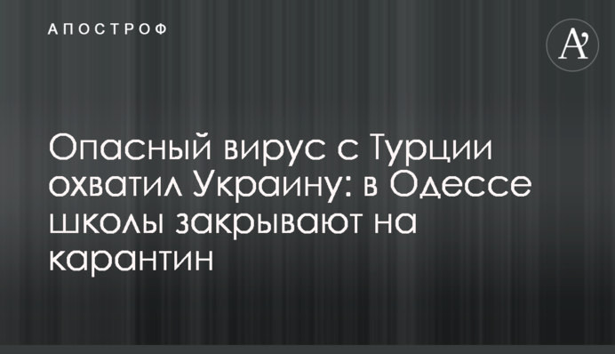 Небезпечний вірус з Туреччини охопив Україну: в Одесі школи закривають на карантин