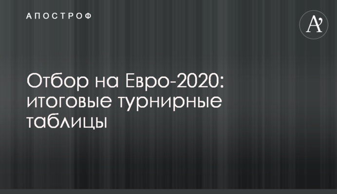 Отбор на Евро-2020: итоговые турнирные таблицы