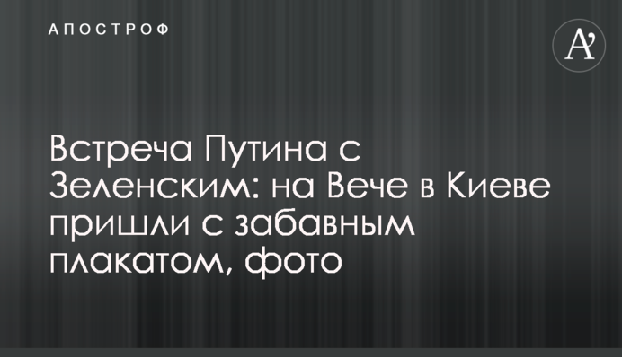 Встреча Путина с Зеленским: на Вече в Киеве пришли с забавным плакатом, фото