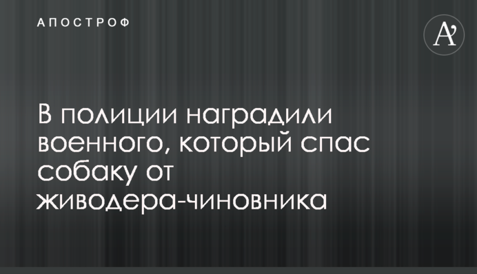 В полиции наградили военного, который спас собаку от живодера-чиновника