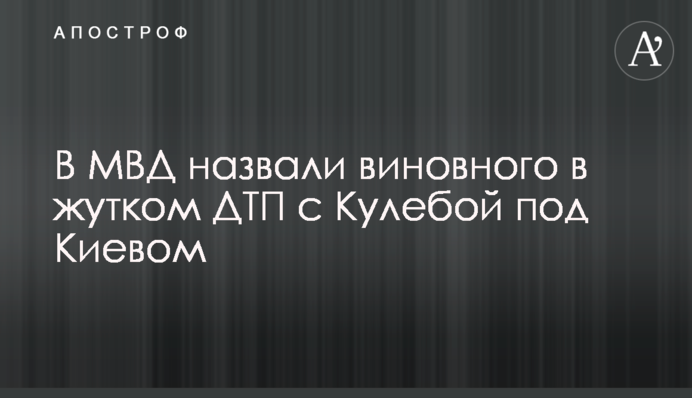 В МВД назвали виновного в жутком ДТП с Кулебой под Киевом