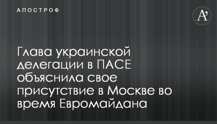 Глава украинской делегации в ПАСЕ объяснила свое присутствие в Москве во время Евромайдана