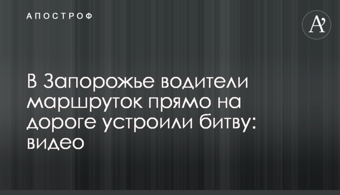В Запорожье водители маршруток прямо на дороге устроили битву: видео