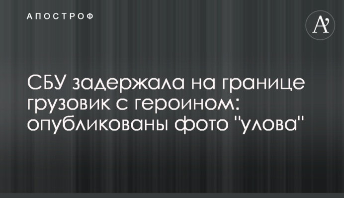 СБУ задержала на границе грузовик с героином: опубликованы фото 