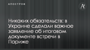 Ніяких зобов'язань: в Україні зробили важливу заяву про підсумковий документ зустрічі в Парижі
