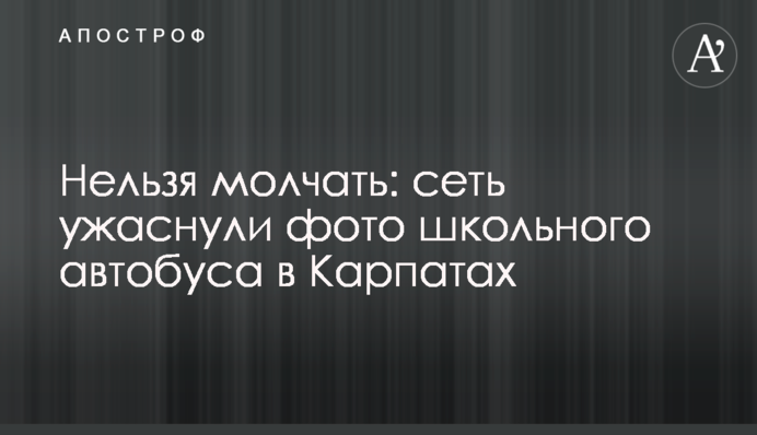 Не можна мовчати: мережу жахнули фото шкільного автобуса в Карпатах