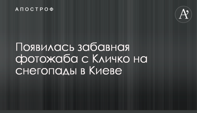 Появилась забавная фотожаба с Кличко на снегопады в Киеве