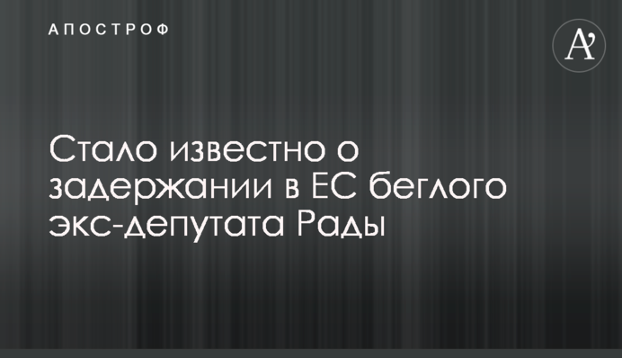 Стало известно о задержании в ЕС беглого экс-депутата Рады