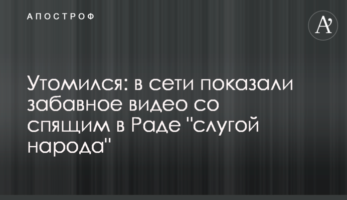 Стомився: в мережі показали кумедне відео зі сплячим в Раді 