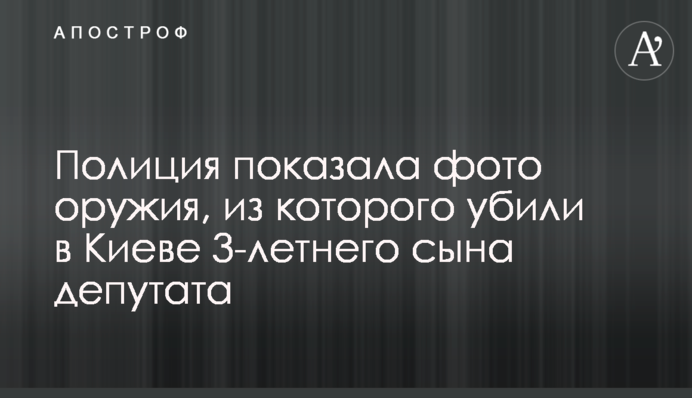 Поліція показала фото зброї, з якої вбили в Києві 3-річного сина депутата