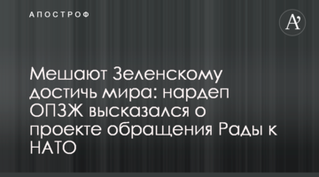 Заважають Зеленському досягти миру: нардеп ОПЗЖ висловився щодо проекту звернення Ради до НАТО