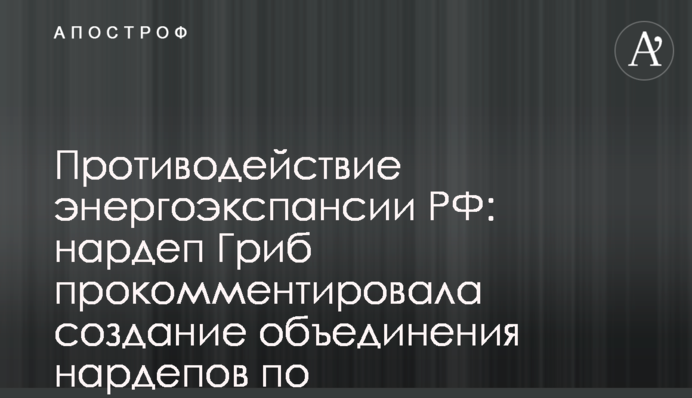 Противодействие энергоэкспансии РФ: нардеп Гриб прокомментировала создание объединения нардепов по энергобезопасности