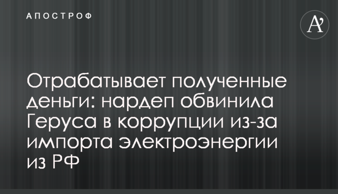 Отрабатывает полученные деньги: нардеп обвинила Геруса в коррупции из-за импорта электроэнергии из РФ