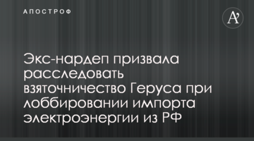 Экс-нардеп призвала расследовать взяточничество Геруса при лоббировании импорта электроэнергии из РФ