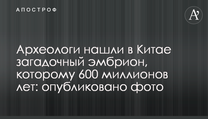 Археологи знайшли в Китаї загадковий ембріон, якому 600 мільйонів років: опубліковано фото