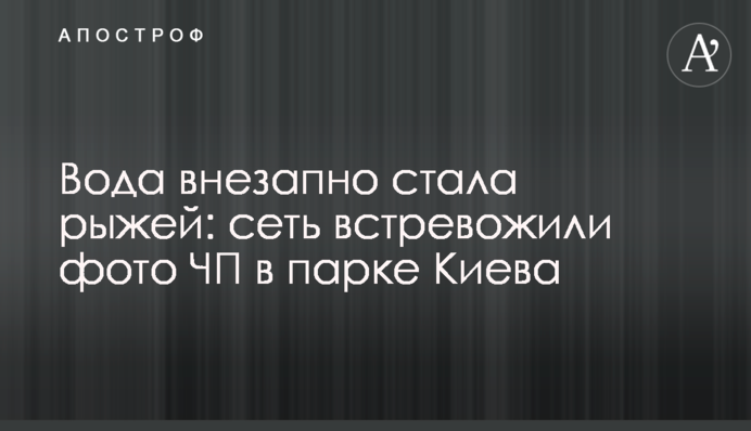 Вода раптово стала рудою: мережу стривожили фото НП в парку Києва