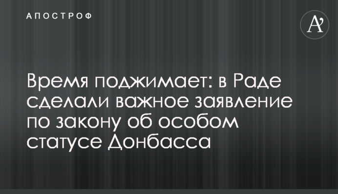Час піджимає: в Раді зробили важливу заяву щодо закону про особливий статус Донбасу