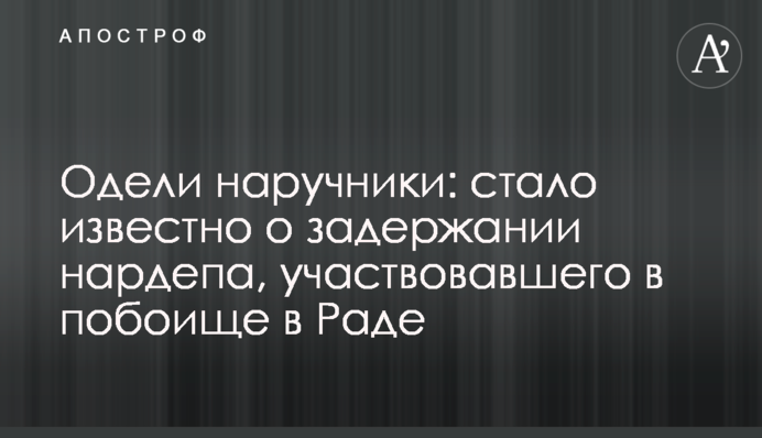 Одягли наручники: стало відомо про затримання нардепів, які брали участь у побоїщі в Раді