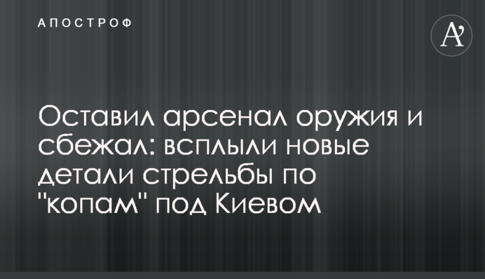 Залишив арсенал зброї та втік: спливли нові деталі стрілянини по 