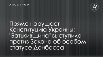 Прямо порушує Конституцію України: "Батьківщина" виступила проти Закону про особливий статус Донбасу