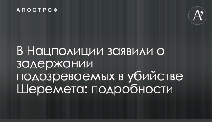 У Нацполіціі заявили про затримання підозрюваних у вбивстві Шеремета: подробиці