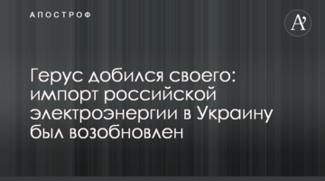 Герус добился своего: импорт российской электроэнергии в Украину был возобновлен