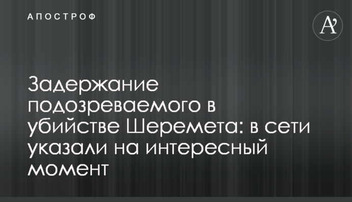Затримання підозрюваного у вбивстві Шеремета: в мережі вказали на цікавий момент