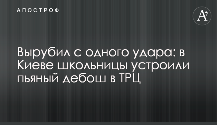 Вырубил с одного удара: в Киеве школьницы устроили пьяный дебош в ТРЦ