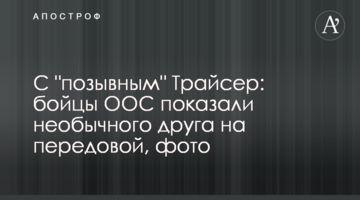 С "позывным" Трайсер: бойцы ООС показали необычного друга на передовой, фото