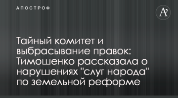 Таємний комітет і викидання правок: Тимошенко розповіла про порушення "слуг народу" щодо земельної реформи