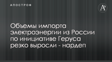 Объемы импорта электроэнергии из России по инициативе Геруса резко выросли - нардеп