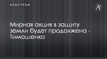 Мирна акція на захист землі буде продовжена - Тимошенко