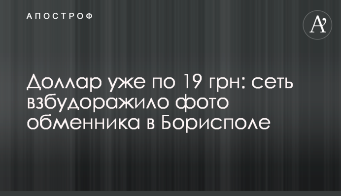 Долар вже по 19 грн: мережу розбурхало фото обмінника в Борисполі