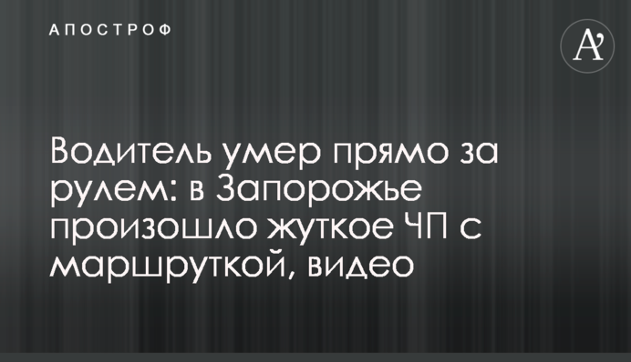 Водитель умер прямо за рулем: в Запорожье произошло жуткое ЧП с маршруткой, видео