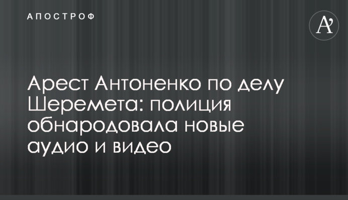 Арест Антоненко по делу Шеремета: полиция обнародовала новые аудио и видео