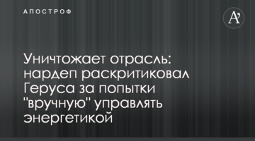 Знищує галузь: нардеп розкритикував Геруса за спроби "вручну" керувати енергетикою