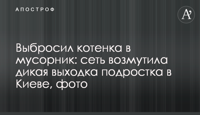 Викинув кошеня у смітник: мережу обурила дика витівка підлітка в Києві, фото