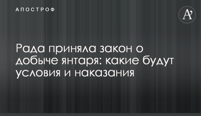 Рада приняла закон о добыче янтаря: какие будут условия и наказания