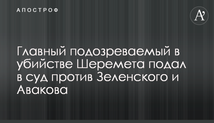 Главный подозреваемый в убийстве Шеремета подал в суд против Зеленского и Авакова