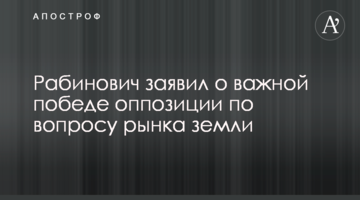 Рабинович заявил о важной победе оппозиции по вопросу рынка земли