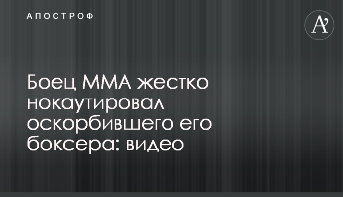 Боец MMA жестко нокаутировал оскорбившего его боксера: видео