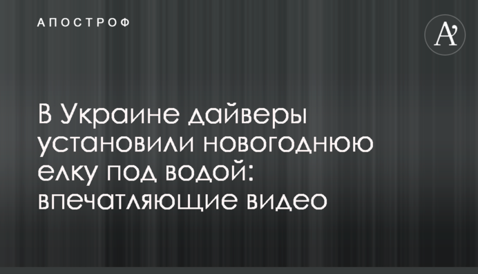 В Украине дайверы установили новогоднюю елку под водой: впечатляющие видео